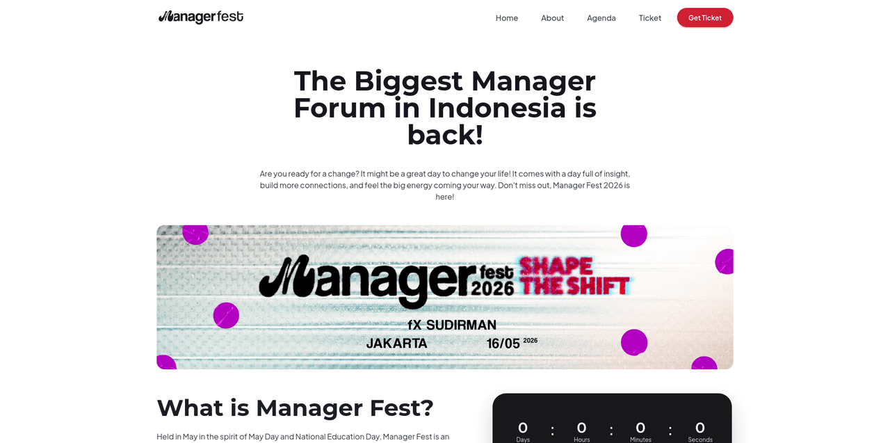 Manager Fest 2026 — Full Stack